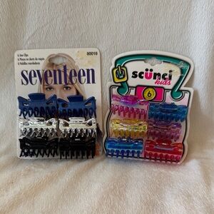 Vintage Multicolor Hair Clips Sets - Scunci Seventeen - NEW - Jaw Clips - 1990’s